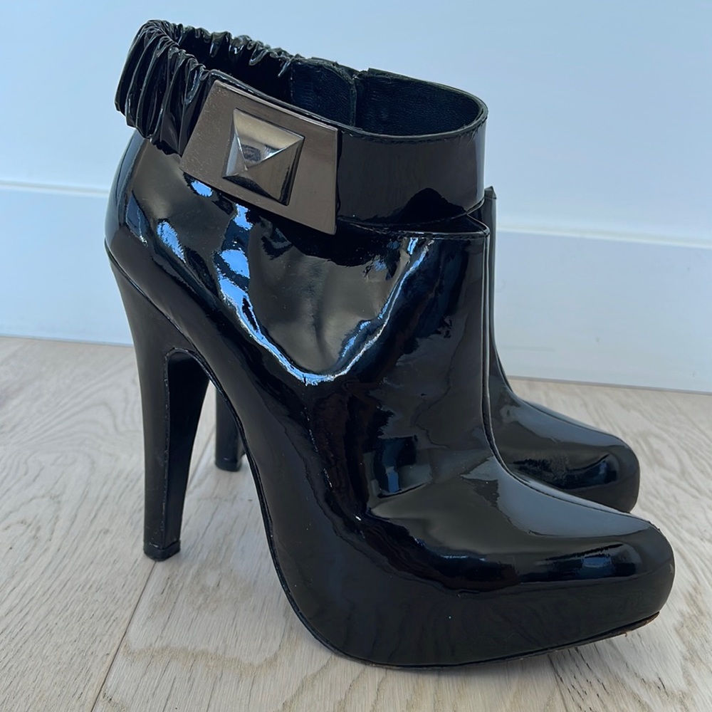 Black Vinyl Booties